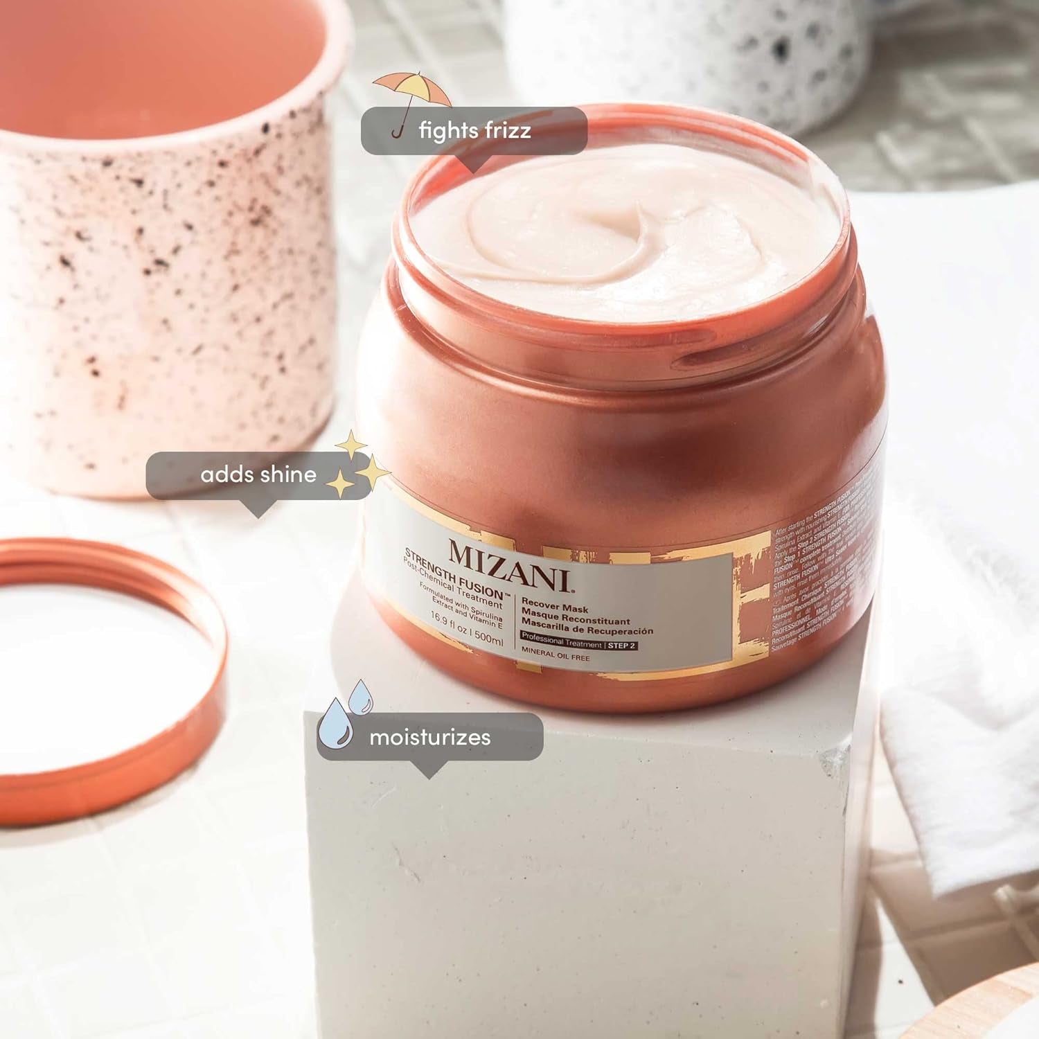 Strength Fusion Recover Mask | Intense Night-Time Treatment | for Damaged Hair | 16.9 Fl Oz